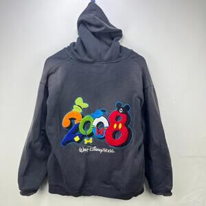 Vintage Disney World 2008 Y2K Hoodie Medium Sun Faded